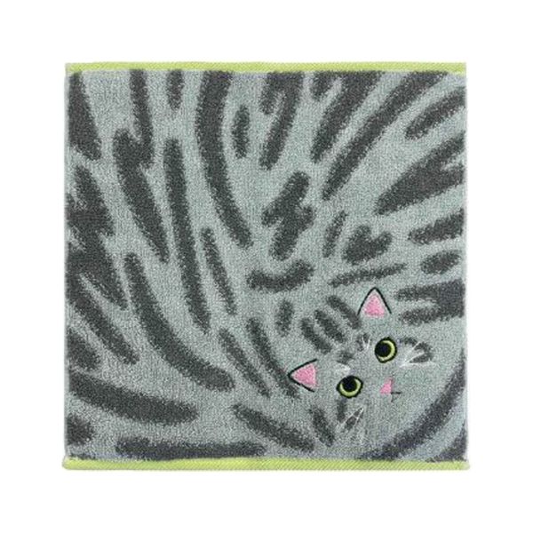 タオルハンカチ　ニャンコシリーズ うちの子毛並み　サバトラ