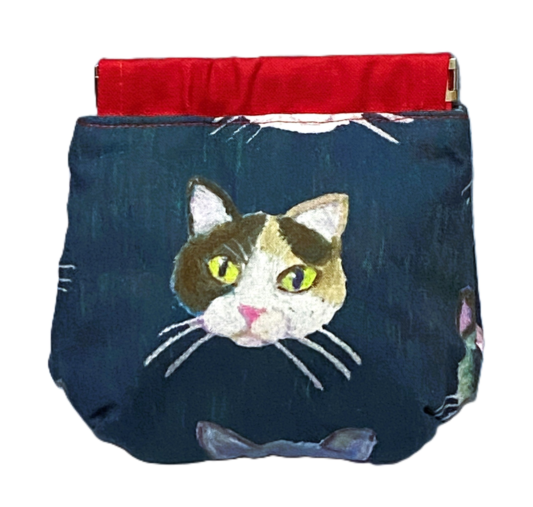 【SAYURI】ハンドメイドパックンポーチ　Cat Face