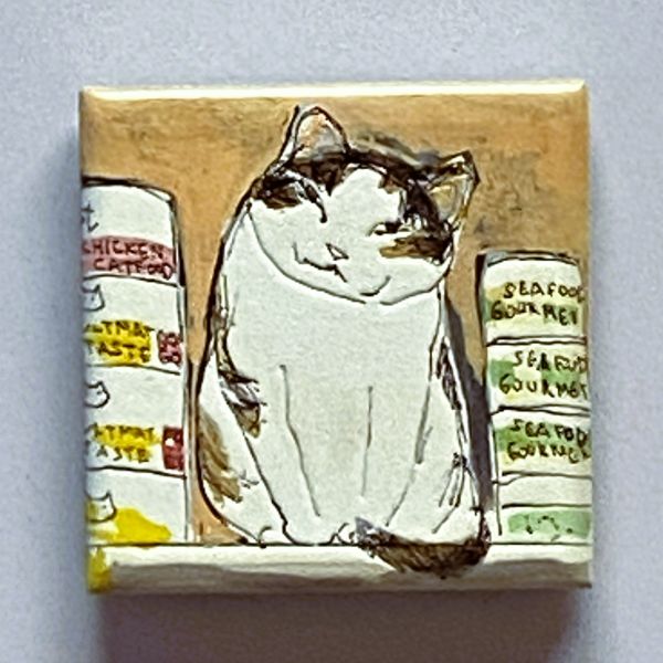 【マンハッタナーズ】アートマグネット　グルメ猫