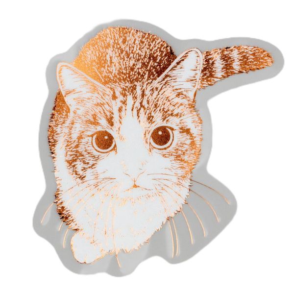 【Cat Art Collection】箔押しクリアダイカットステッカー　ひなた