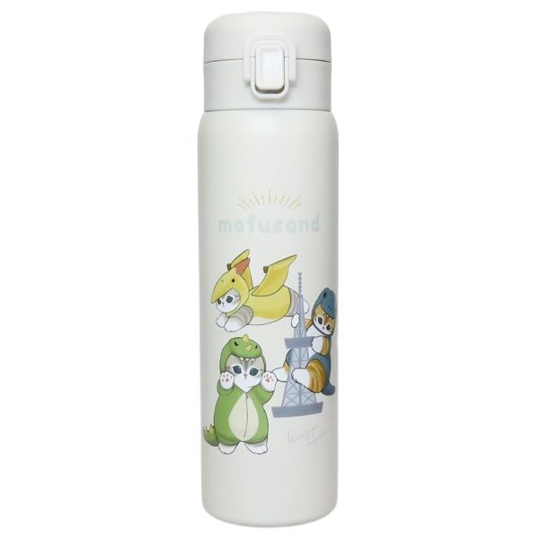 【mofusand】ステンレスワンプッシュボトル480ml　かいじゅうにゃん